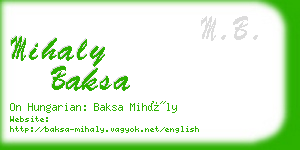 mihaly baksa business card